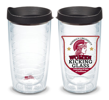 Women Kicking Glass classic 16oz Tervis® tumblers feature double-walled construction for hot or cold temperature retention.